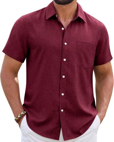 Men's Linen Short Sleeve Shirt - Image 13