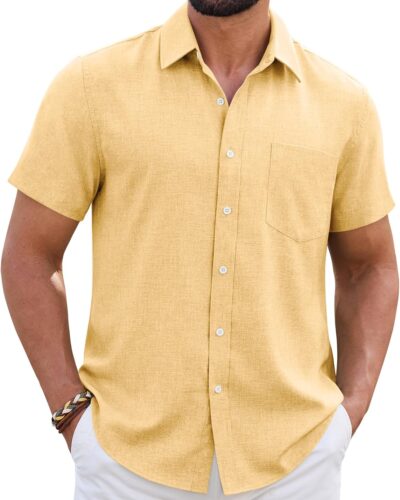 Men's Linen Short Sleeve Shirt - Image 15