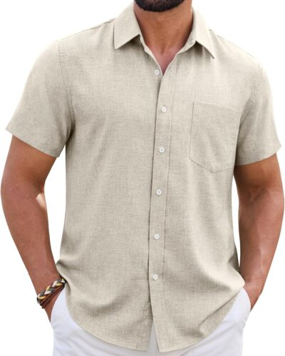 Men's Linen Short Sleeve Shirt - Image 17