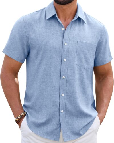 Men's Linen Short Sleeve Shirt - Image 18