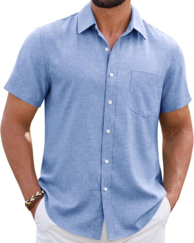 Men's Linen Short Sleeve Shirt - Image 19