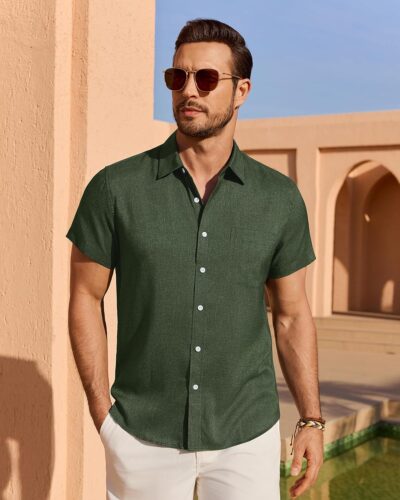 Men's Linen Short Sleeve Shirt - Image 2