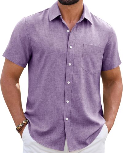 Men's Linen Short Sleeve Shirt - Image 20