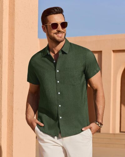 Men's Linen Short Sleeve Shirt - Image 3