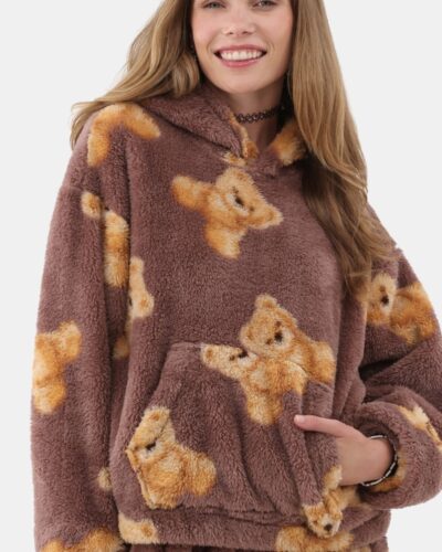Print Plush Hoodie and Joggers Set - Image 2