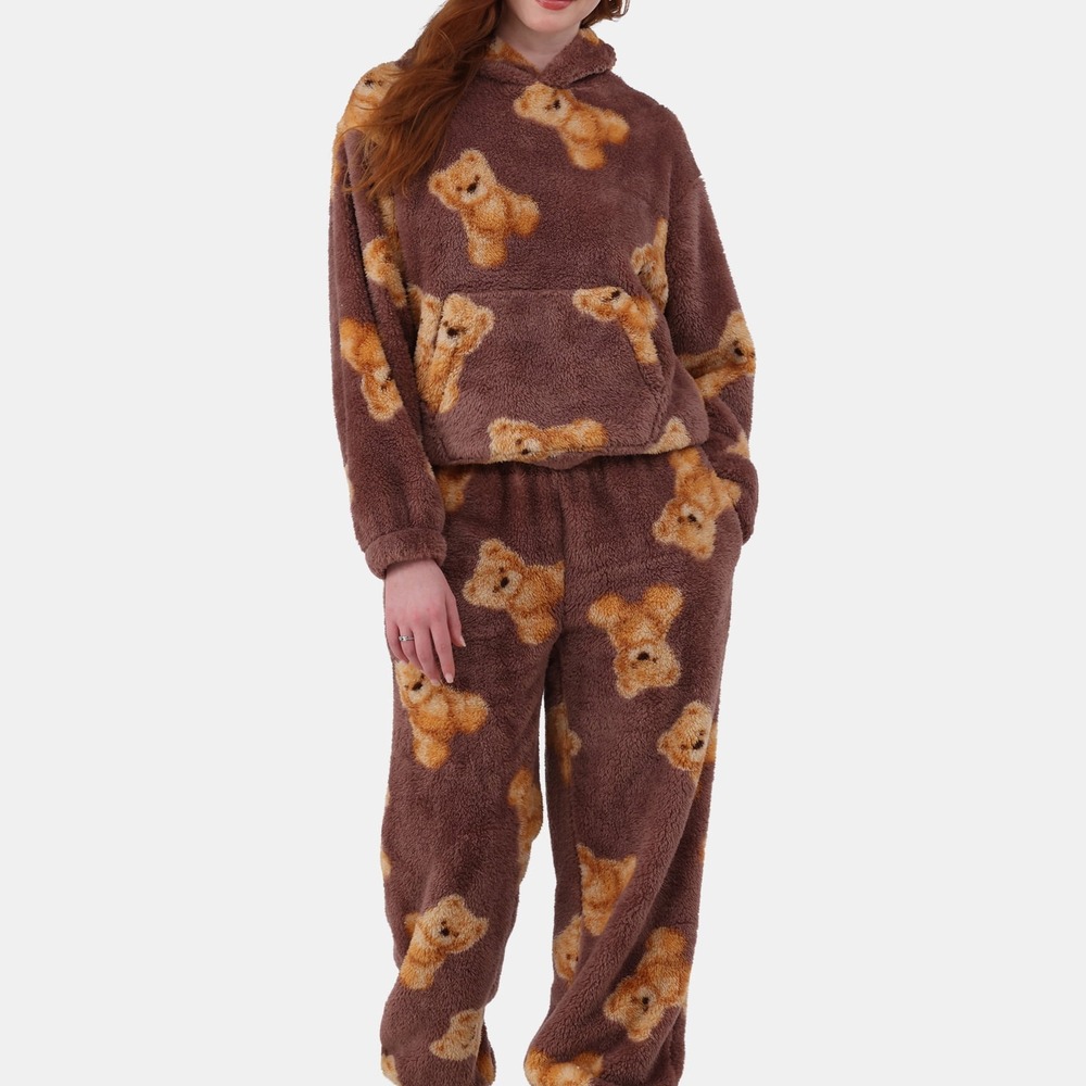 Print Plush Hoodie and Joggers Set - Image 3