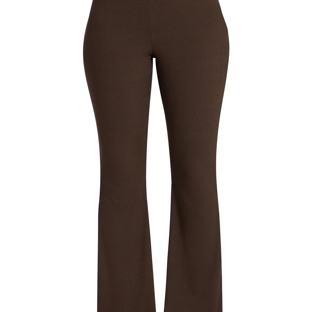 Women's Ribbed Knit Flare Pants - Image 5