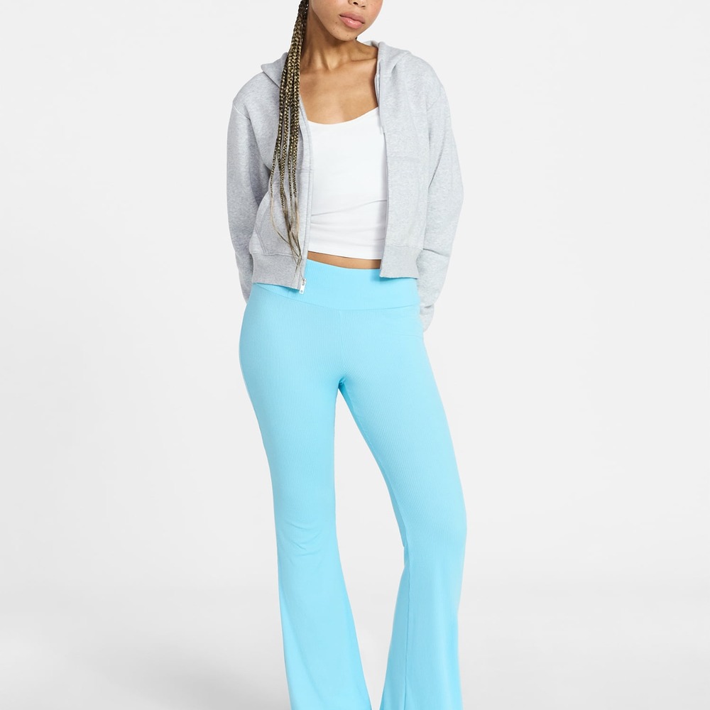 Women's Ribbed Knit Flare Pants - Image 6