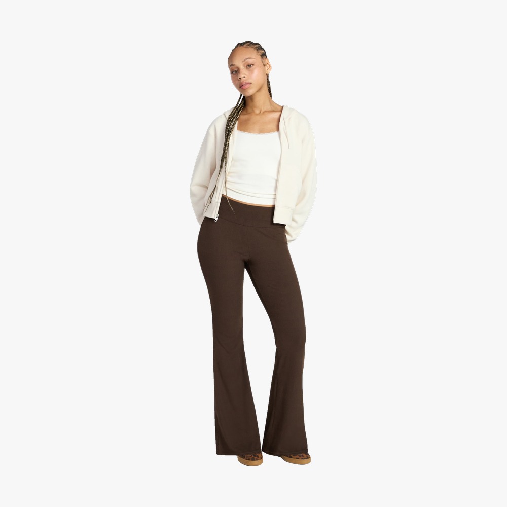 Women's Ribbed Knit Flare Pants