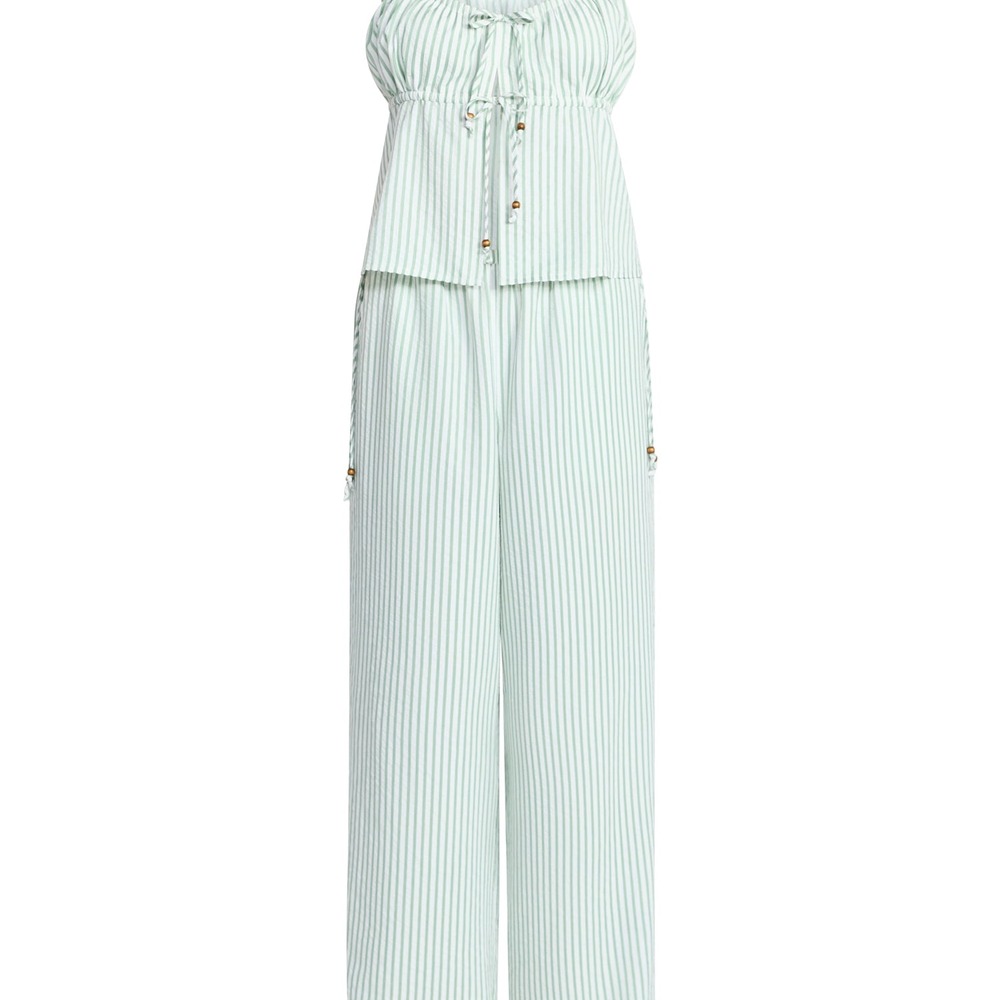 Women's Seersucker Cami Top and Pants Set - Image 4