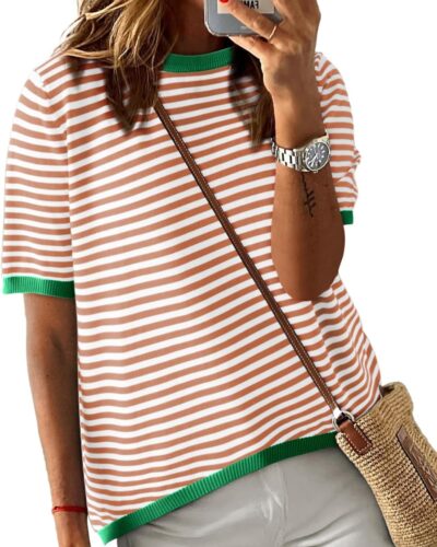 Women's Striped Pullover Sweater - Image 11