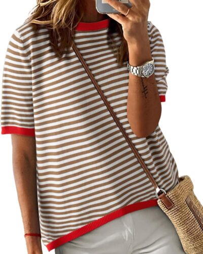 Women's Striped Pullover Sweater - Image 18