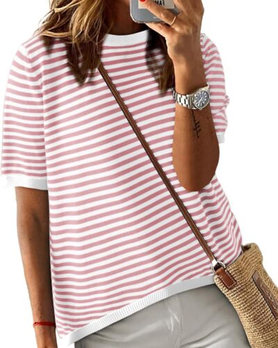 Women's Striped Pullover Sweater - Image 19