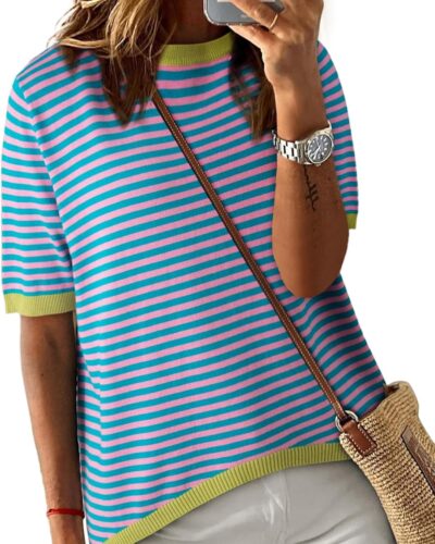 Women's Striped Pullover Sweater - Image 22