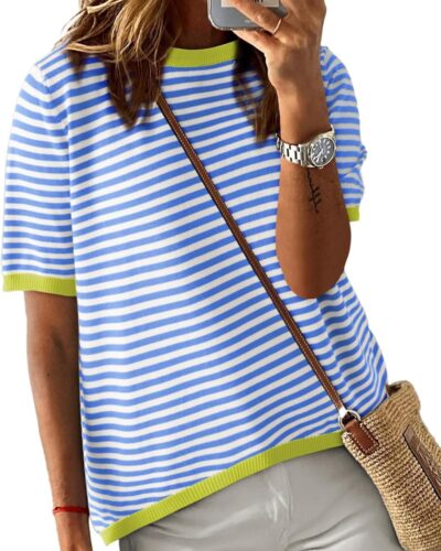 Women's Striped Pullover Sweater - Image 24