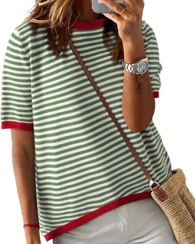 Women's Striped Pullover Sweater - Image 26