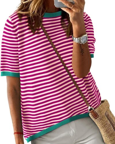 Women's Striped Pullover Sweater - Image 27