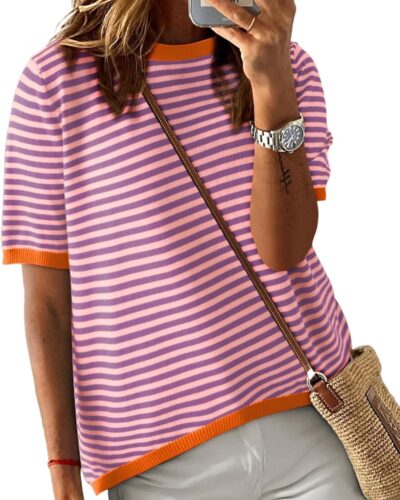Women's Striped Pullover Sweater - Image 9