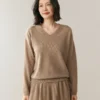 Women's V-Neck Cashmere Sweater - Image 3